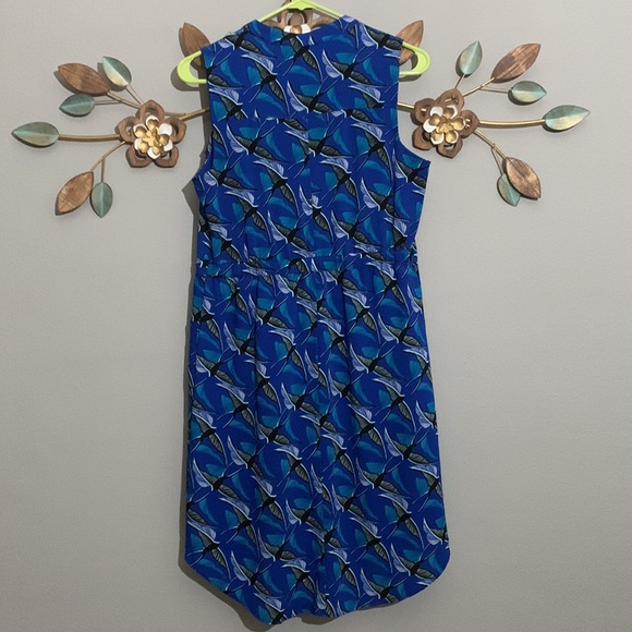 Apt. 9 Blue Black Bird Print Sleeveless Dress Size Small - Picture 5 of 8